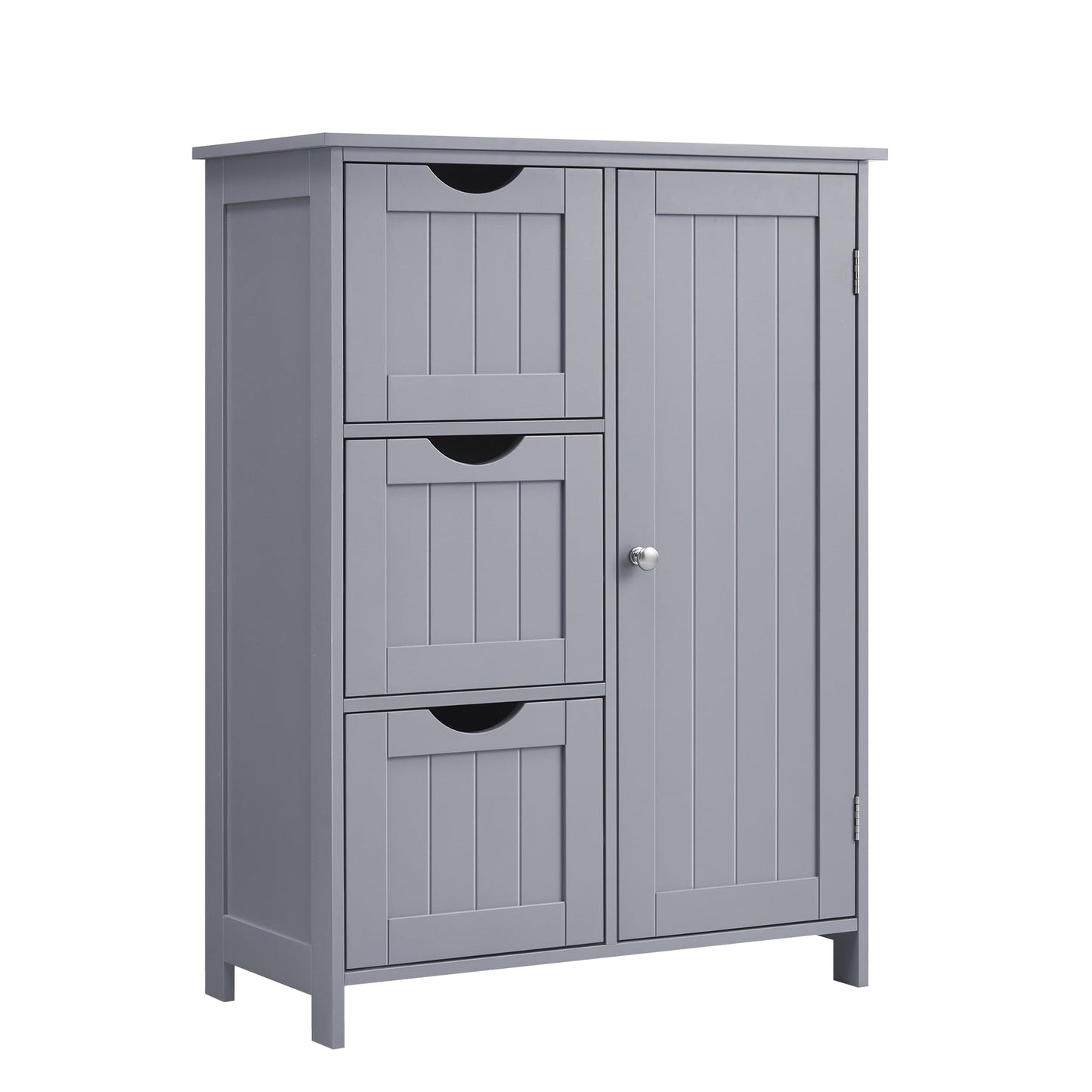VASAGLE Bathroom Floor Storage Cabinet, Freestanding Bathroom Storage Unit with 3 Drawers, 1 Adjustable Shelf