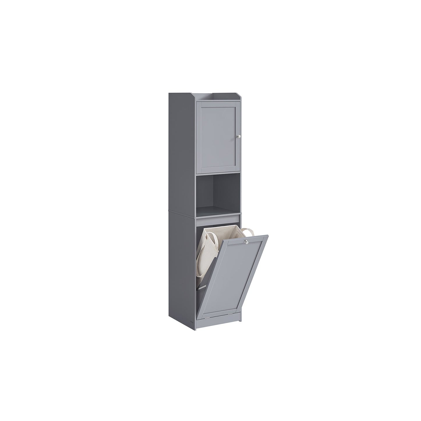 Tall Bathroom Cabinet with Laundry Basket