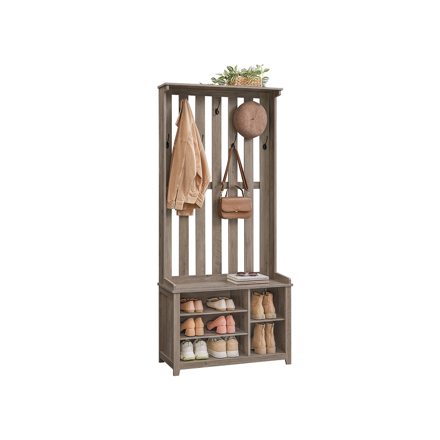 Hall Tree with Bench and Shoe Storage