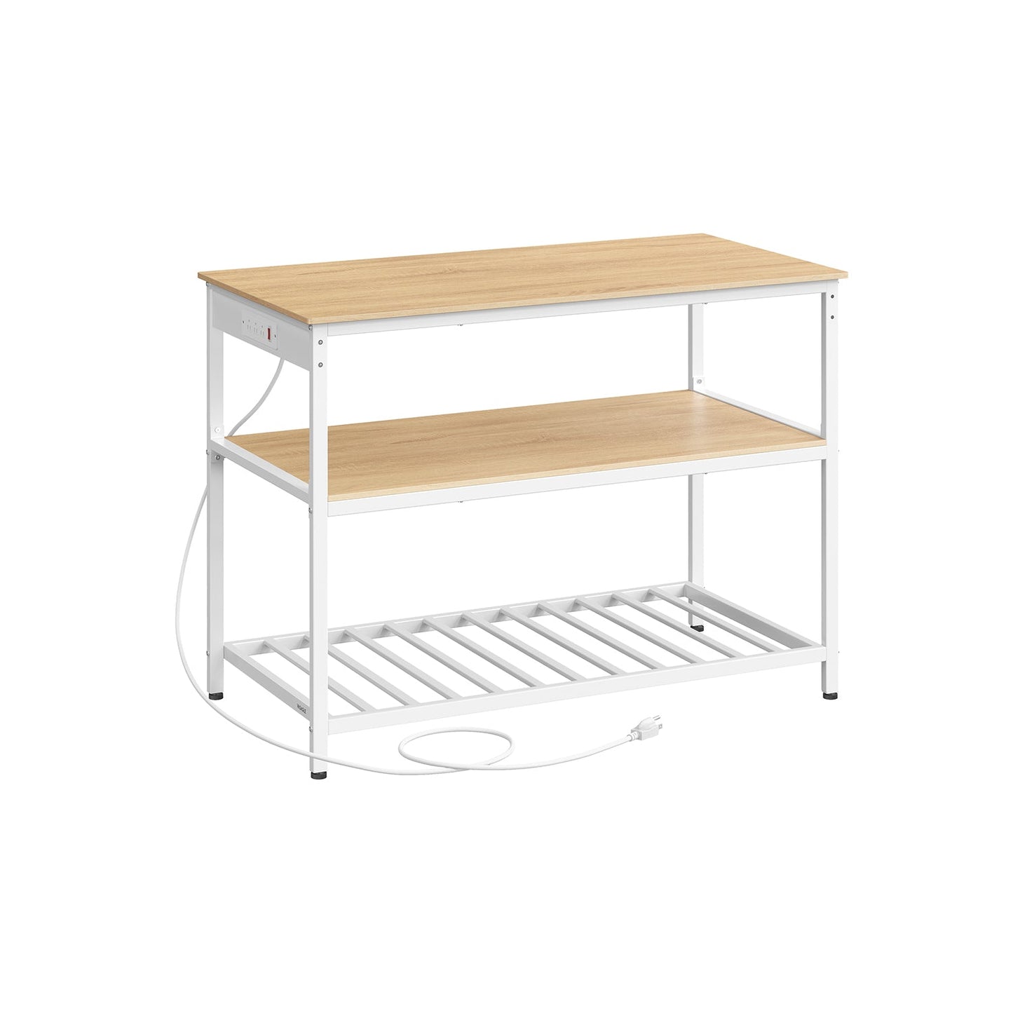 Kitchen Island with 3 Shelves