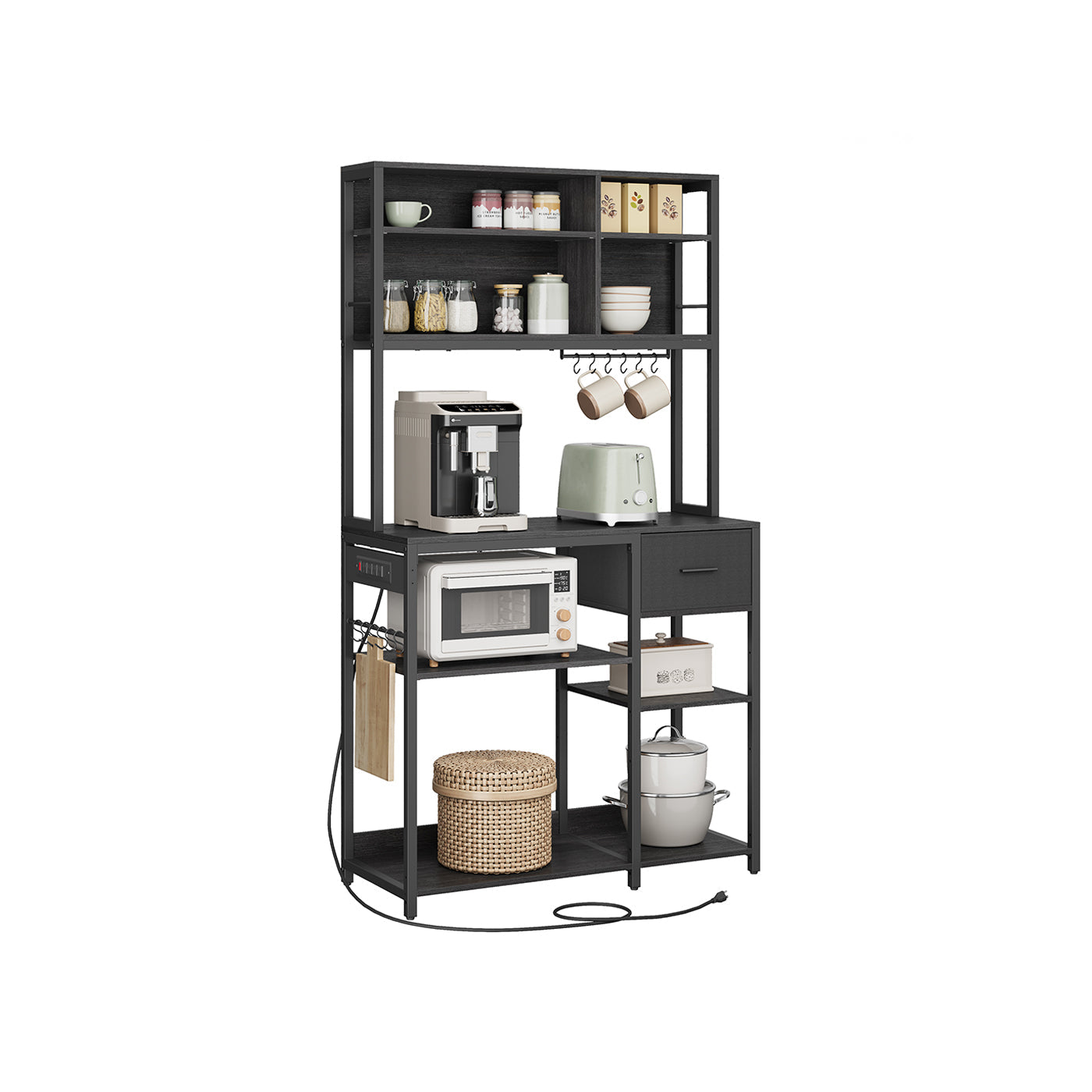 Bakers Rack with Charging Station