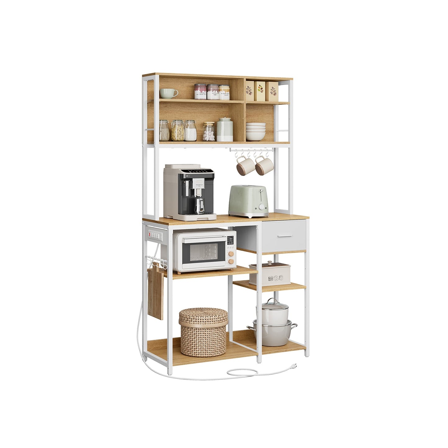 Bakers Rack with Charging Station