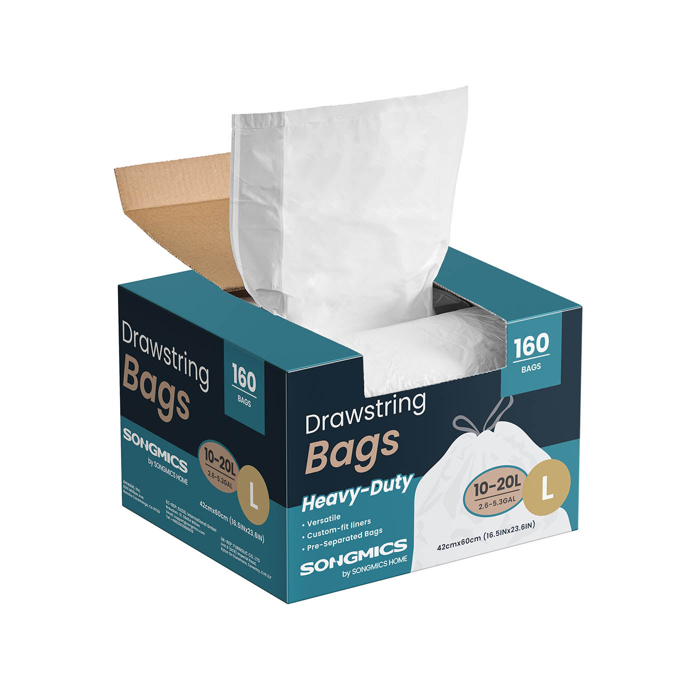 Heavy-Duty Garbage Bags with Drawstrings