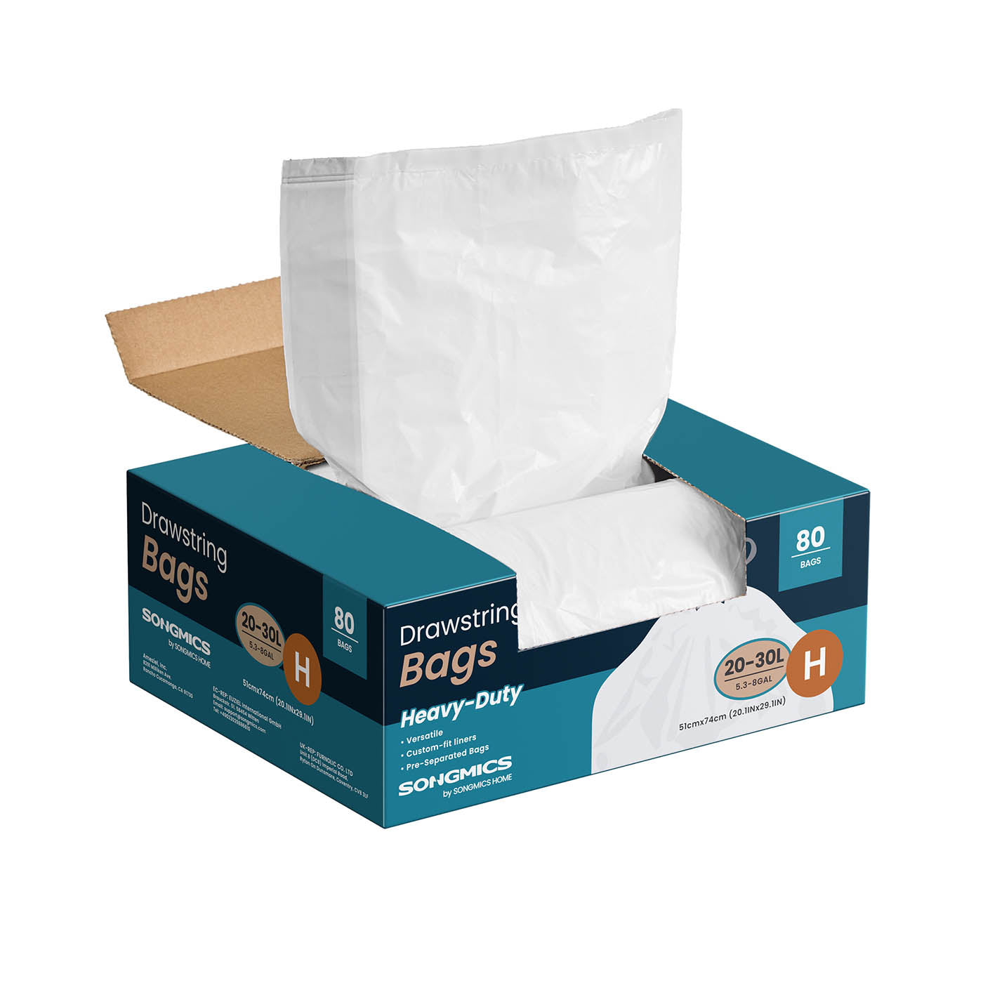 Heavy-Duty Garbage Bags with Drawstrings