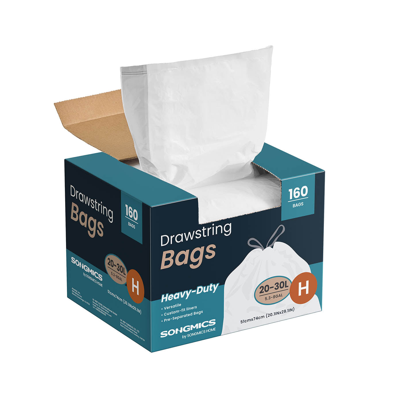 Heavy-Duty Garbage Bags with Drawstrings