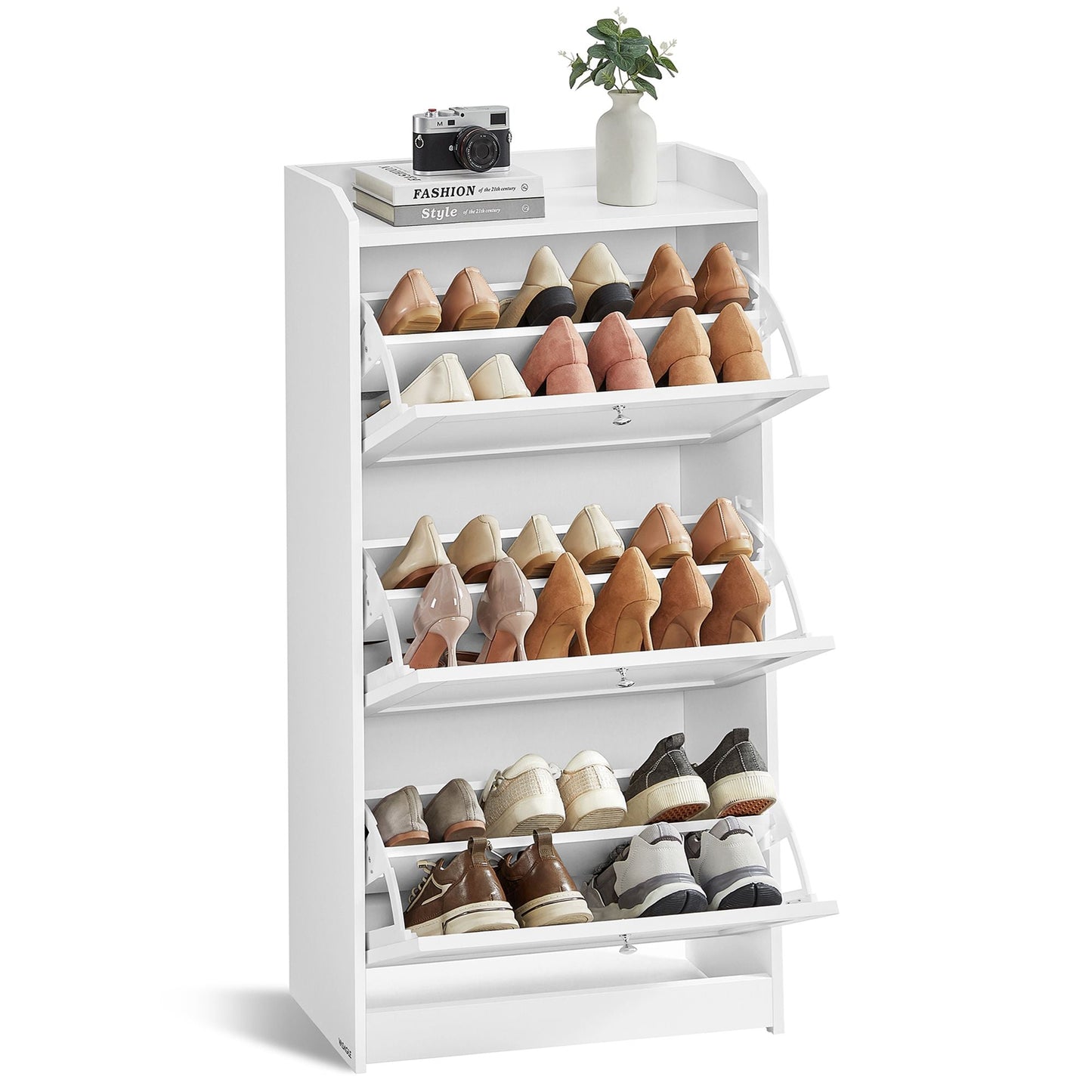 VASAGLE Shoe Cabinet with 3 Flip Drawers