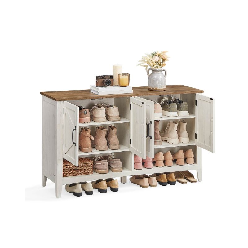 3-Tier Shoe Cabinet Farmhouse Style