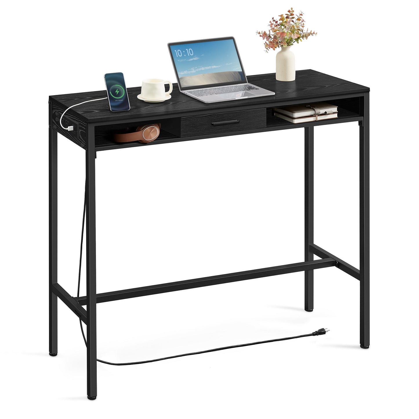 VASAGLE Bar Table, Bar Height Pub Table, Storage Kitchen Dining Table