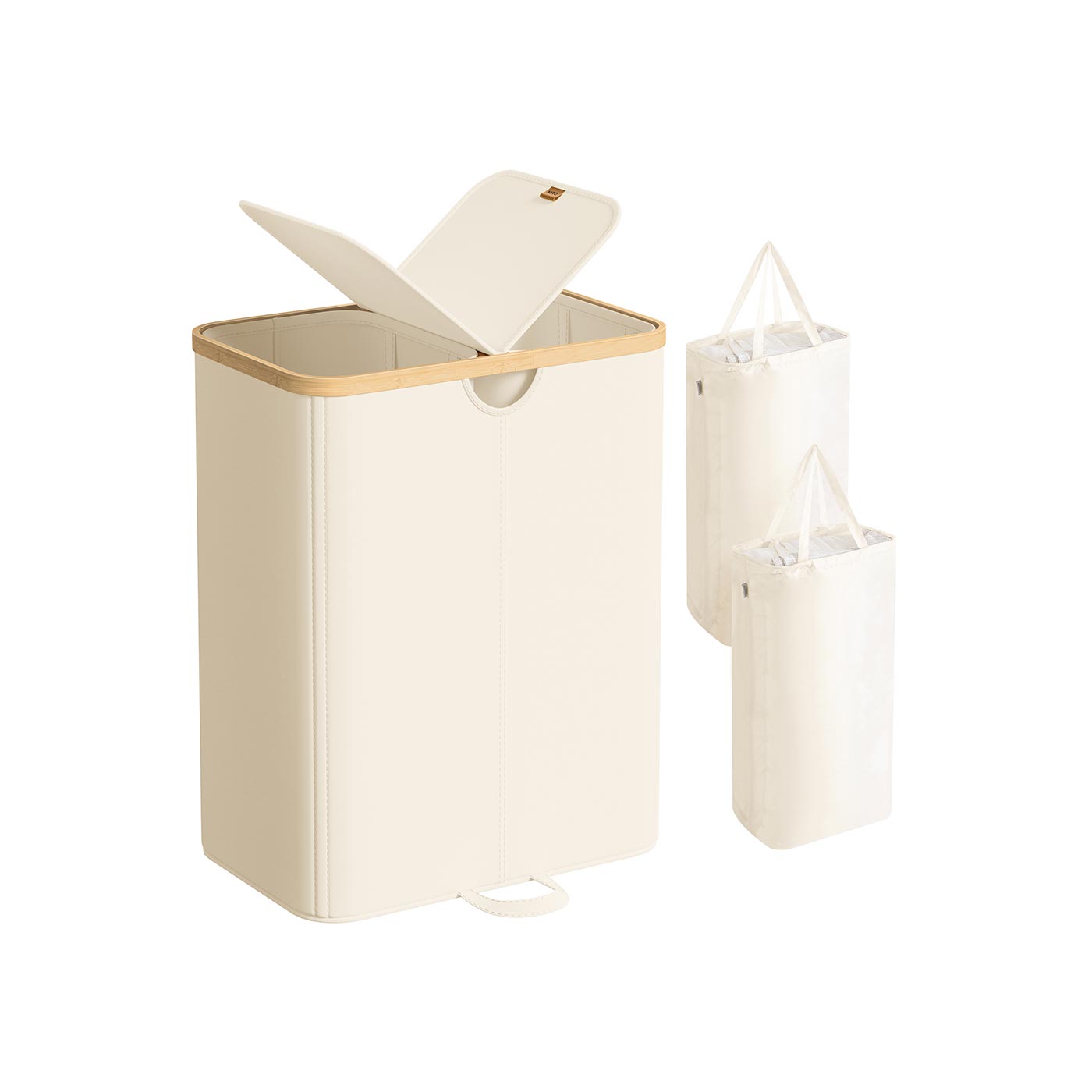 Laundry hamper with dual compartments and removable liner