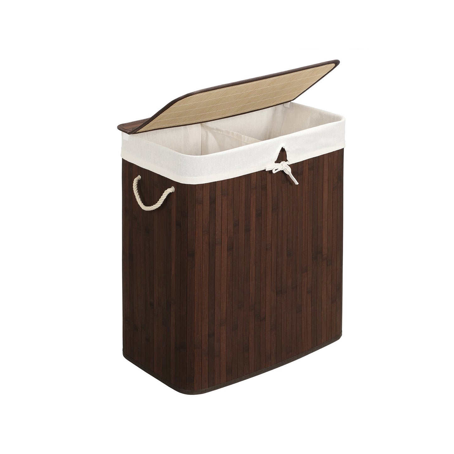 2-Section Laundry Basket with Lid