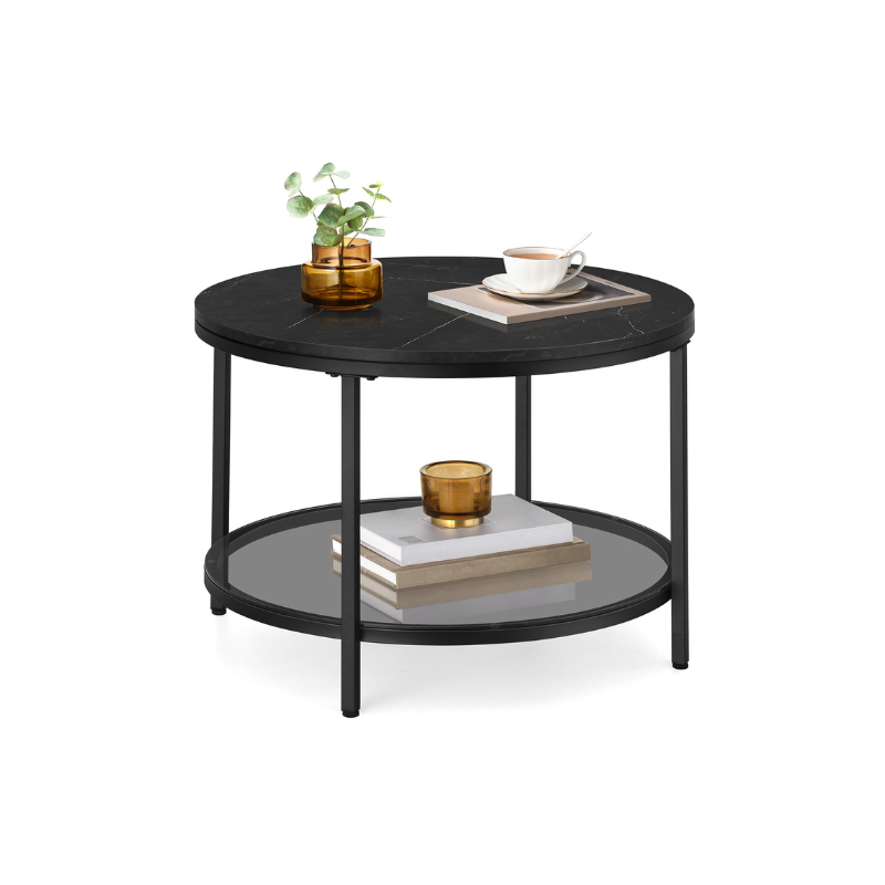 Faux Marble Round Coffee Table