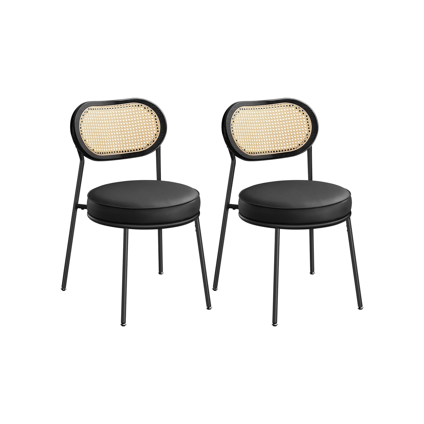 Dining Chairs with Boho PE Rattan Back