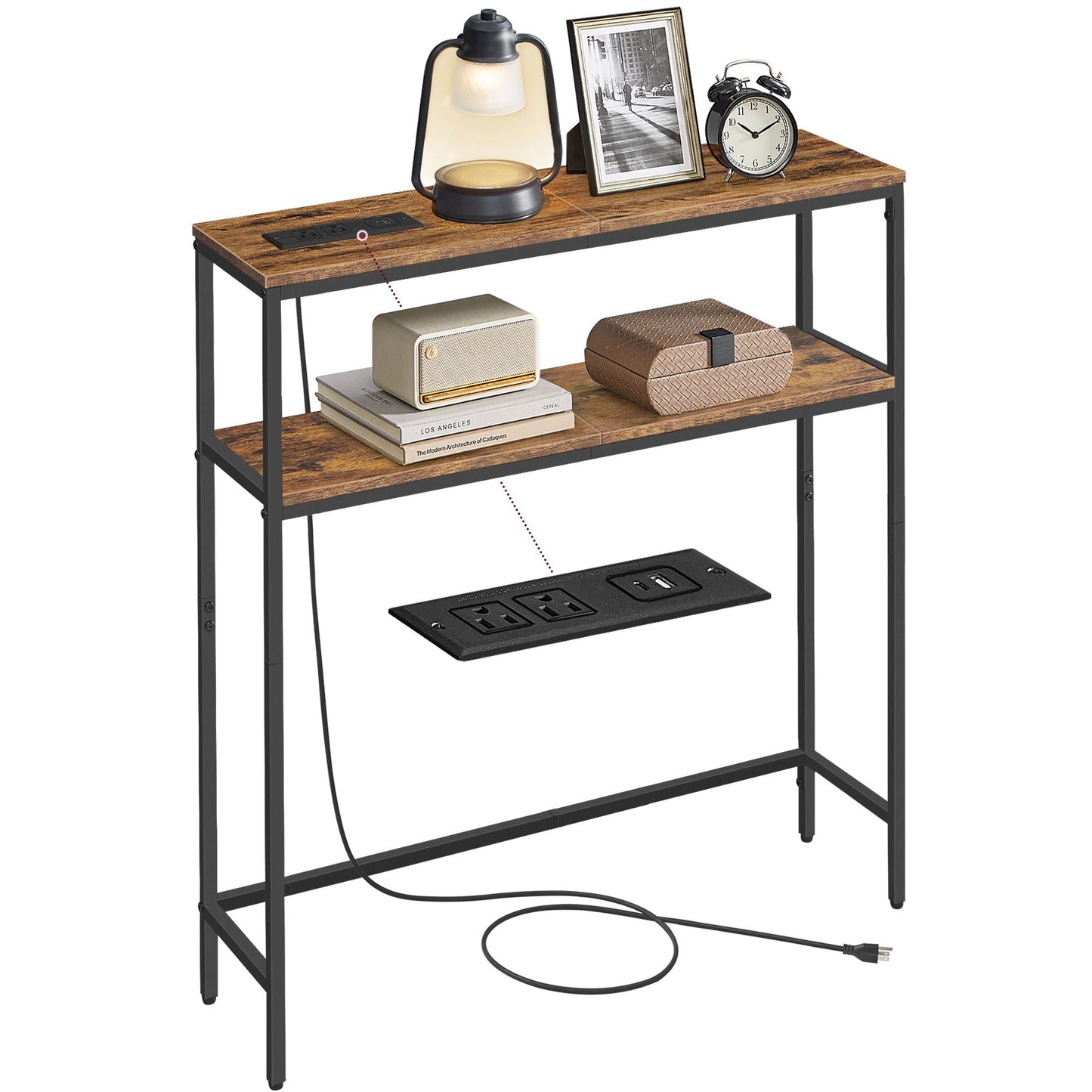 VASAGLE Console Table with Power Outlet