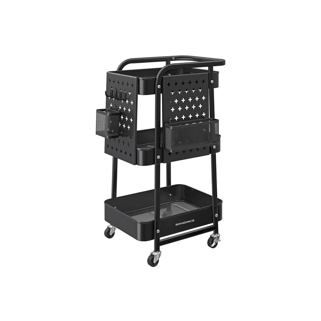 3-Tier Storage Cart with Pegboards
