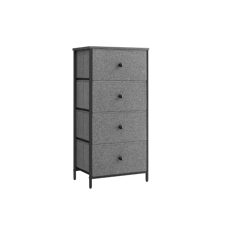 Fabric Dresser with 4 Drawers, Metal Frame
