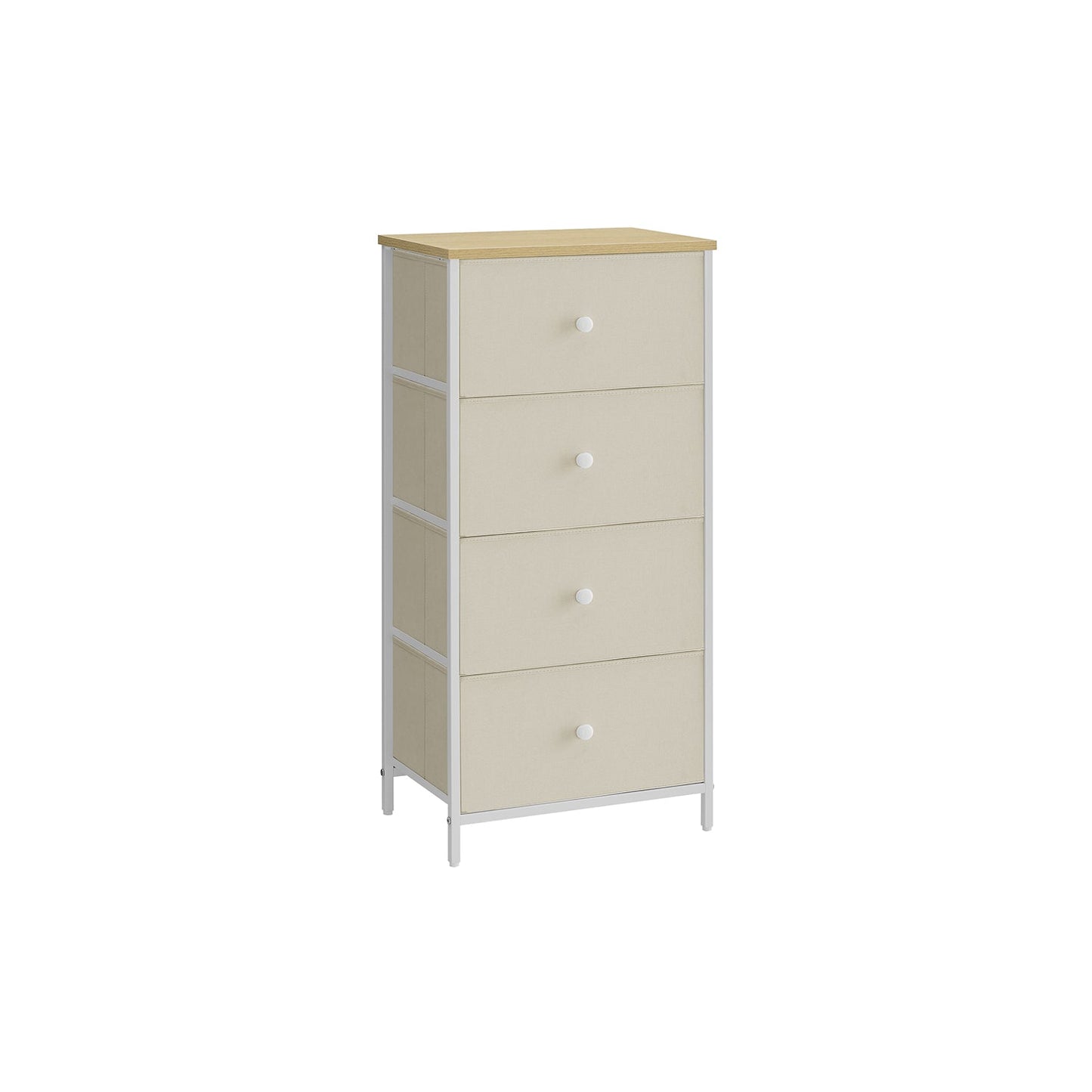 Fabric Dresser with 4 Drawers, Metal Frame