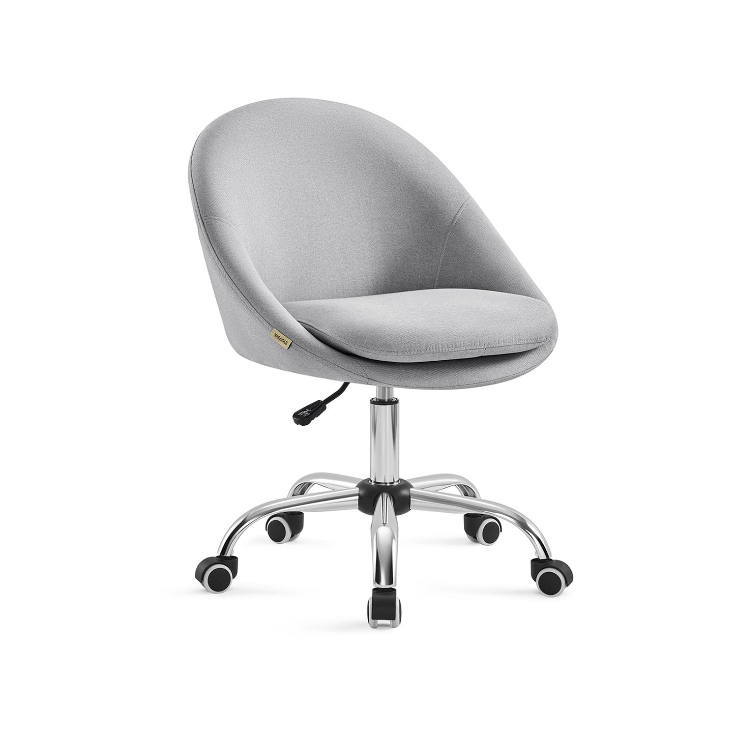 Swivel vanity chair with back and wheels