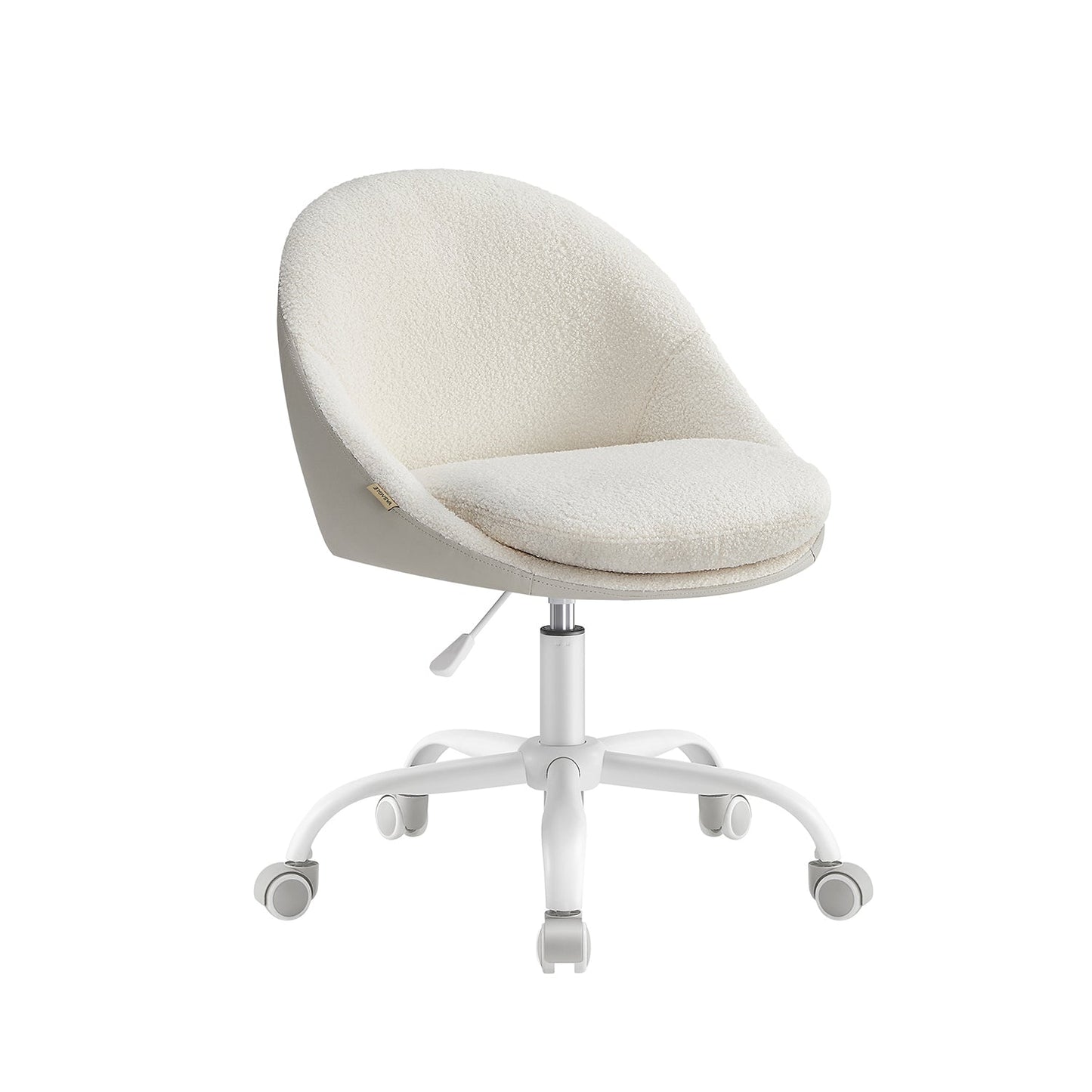 Swivel vanity chair with back and wheels