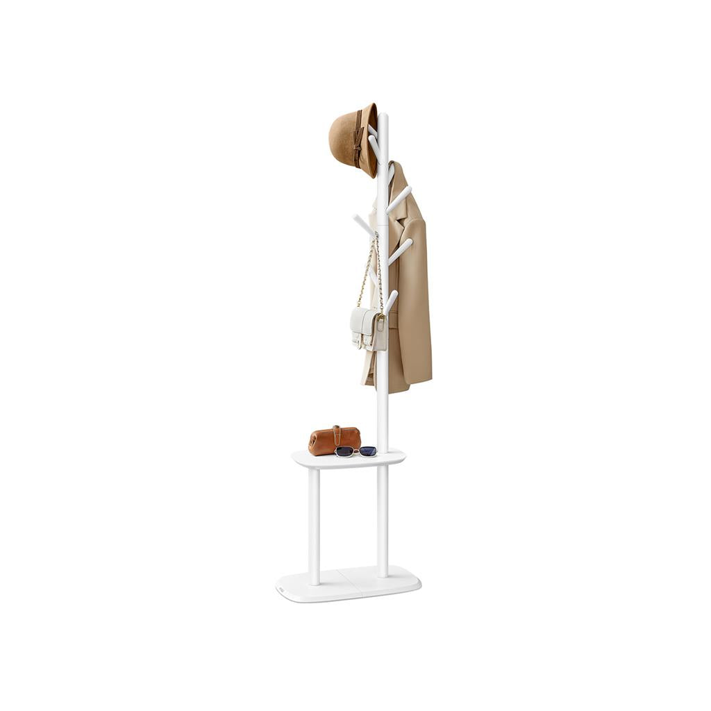 Coat Rack with 8 Hooks and Storage Shelf