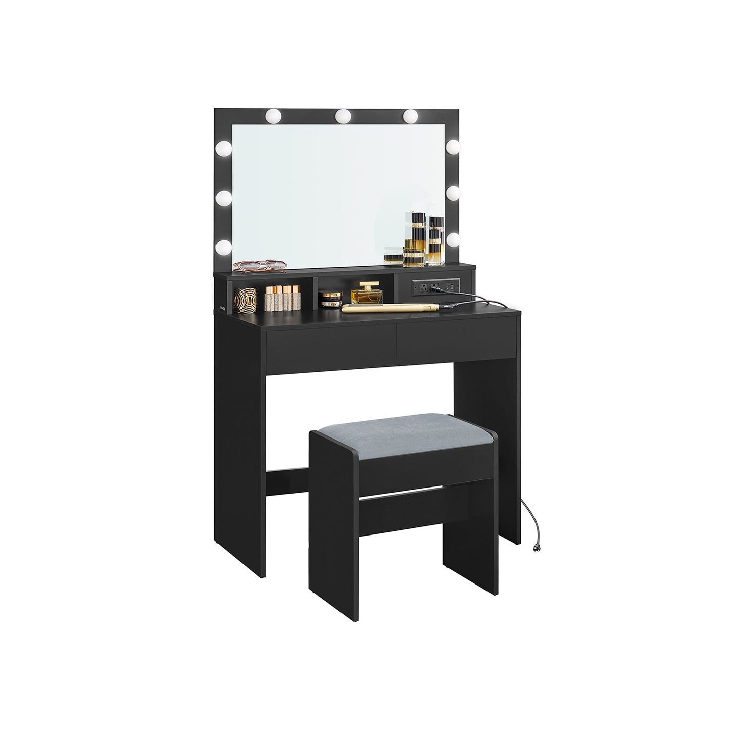 Vanity Desk with Mirror and Lights