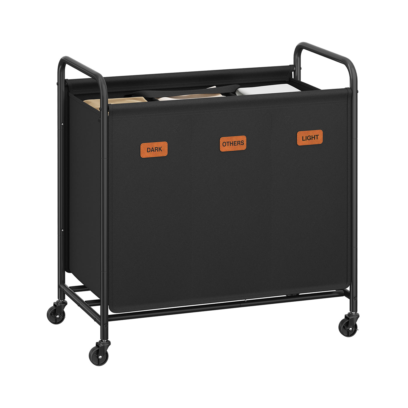 Laundry Hamper with Wheels and Labels