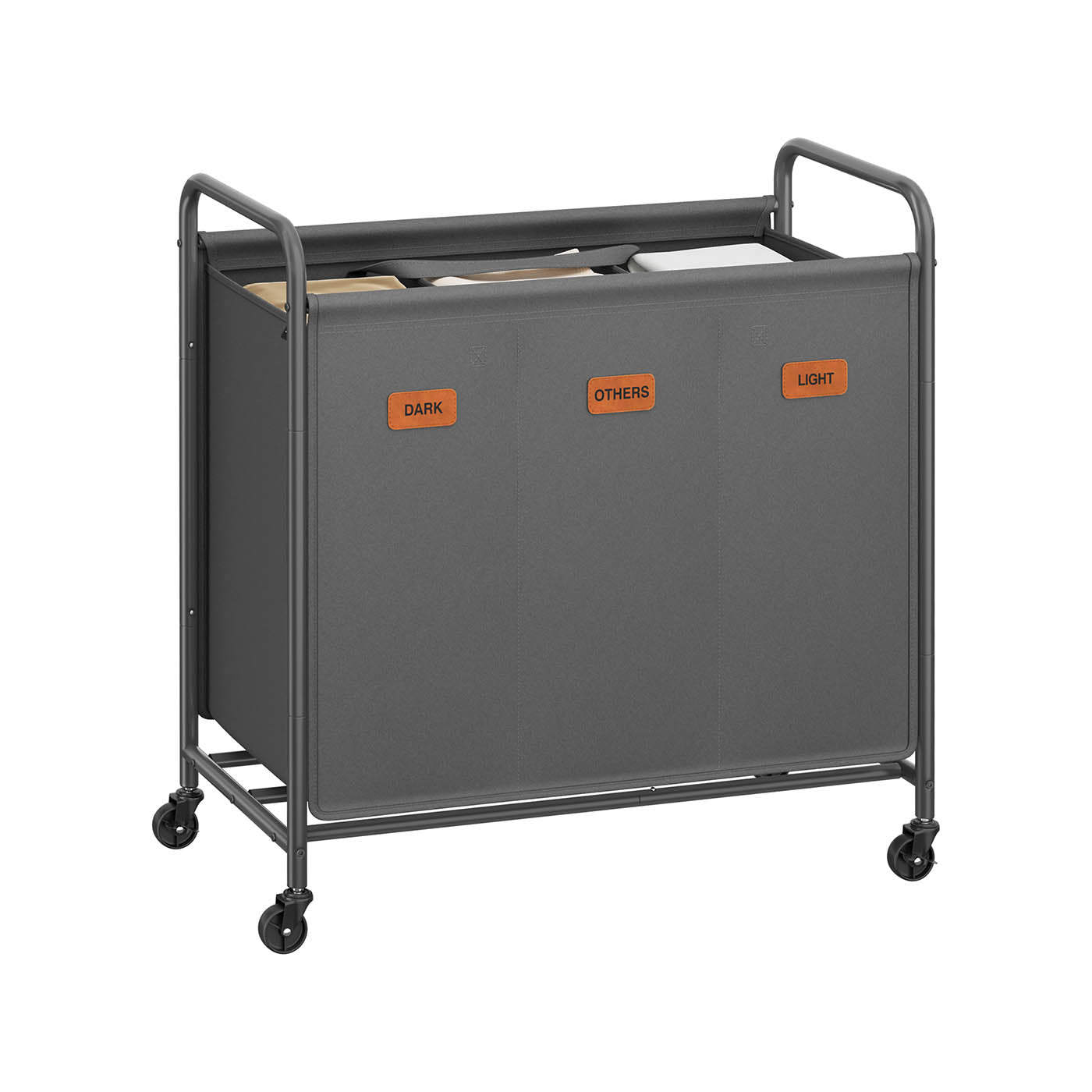 Laundry Hamper with Wheels and Labels