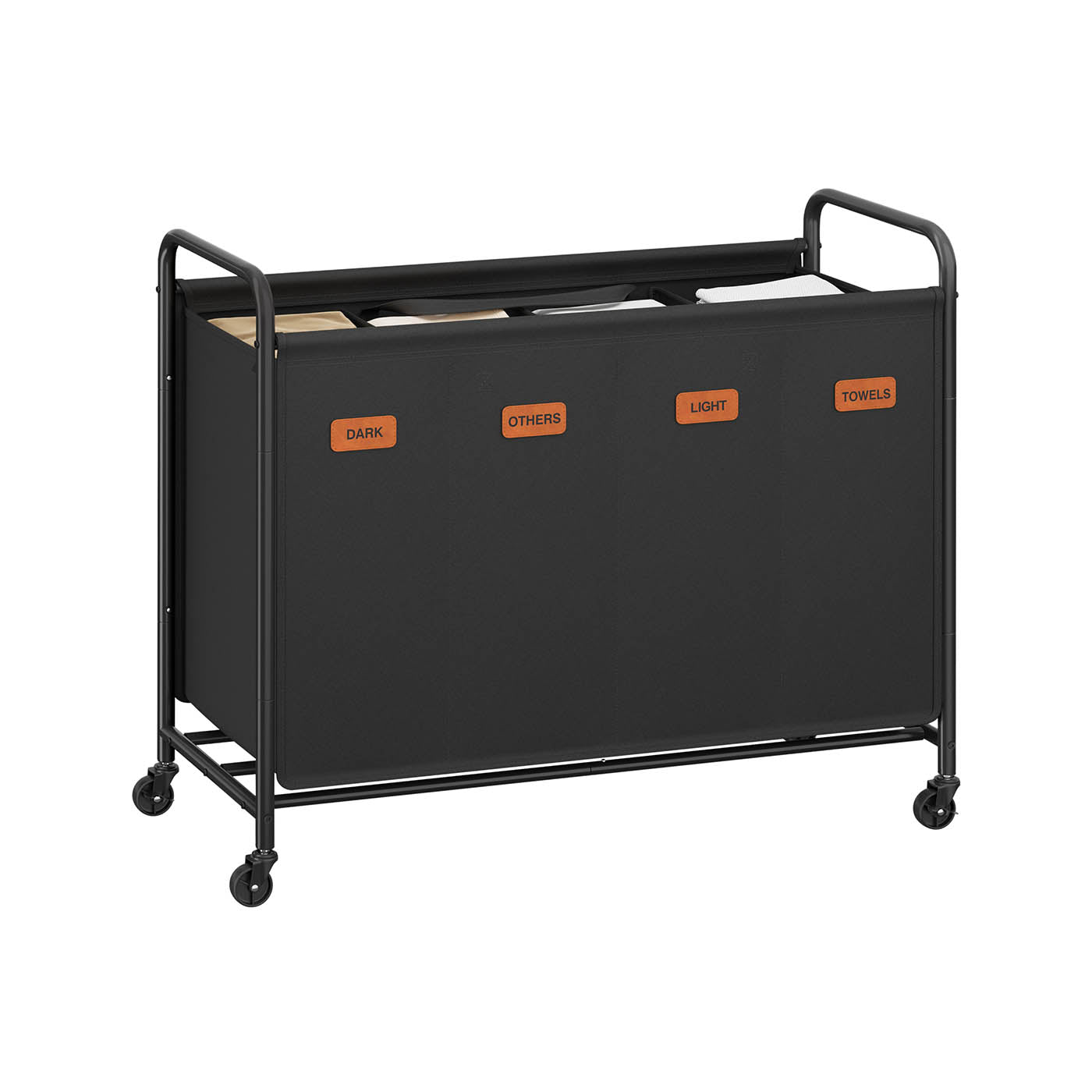 Laundry Hamper with Wheels and Labels