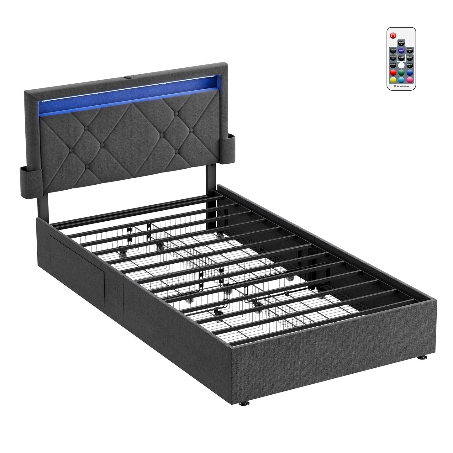 VASAGLE LED Bed Frame Twin Size