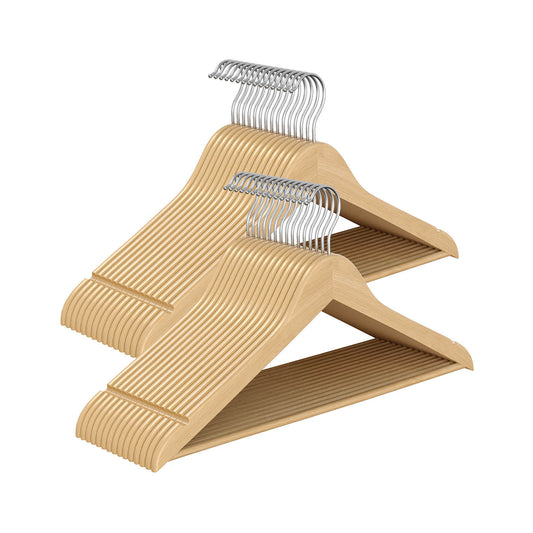 Wooden Hangers with 360° Swivel Hooks