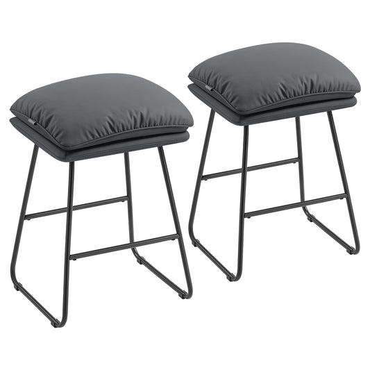 Bar Stools Set of 2 with Soft Cushion and Sled Base