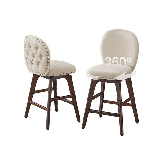 Bar Stools Set of 2  with Chenille Fabric