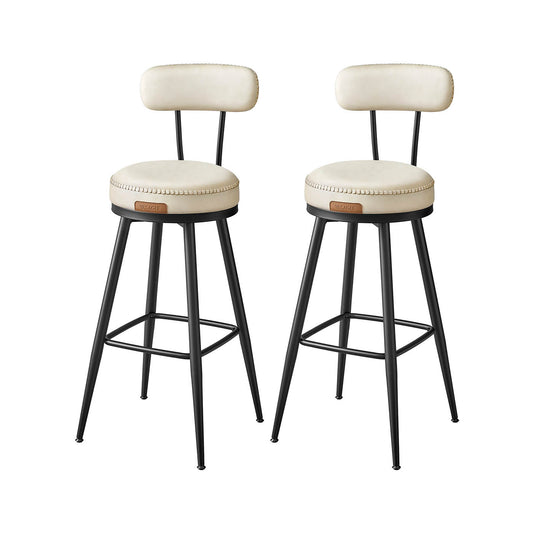 VASAGLE EKHO Collection - 360° Swivel Bar Stools Set of 2, Bar Height Bar Stools with Back