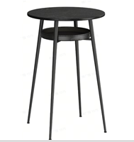 VASAGLE Round Storage Bar Table