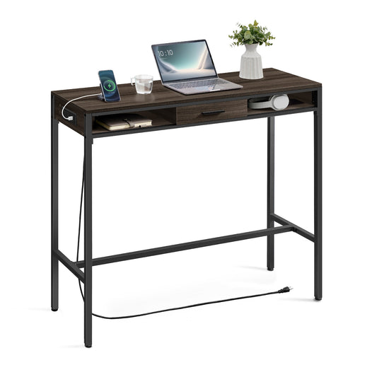VASAGLE Bar Table, Bar Height Pub Table, Storage Kitchen Dining Table