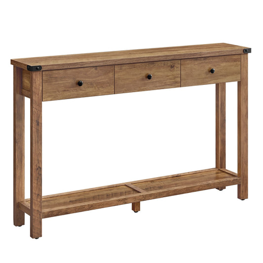 VASAGLE Console Sofa Table, Narrow Entryway Table with 3 Drawers