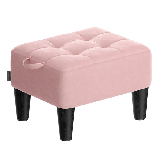 SONGMICS Storage Ottoman, Small Footstool Bench, Velvet Seat with Thick Cushion, for Bedroom, Living Room, Entryway, 150 kg Weight Capacity