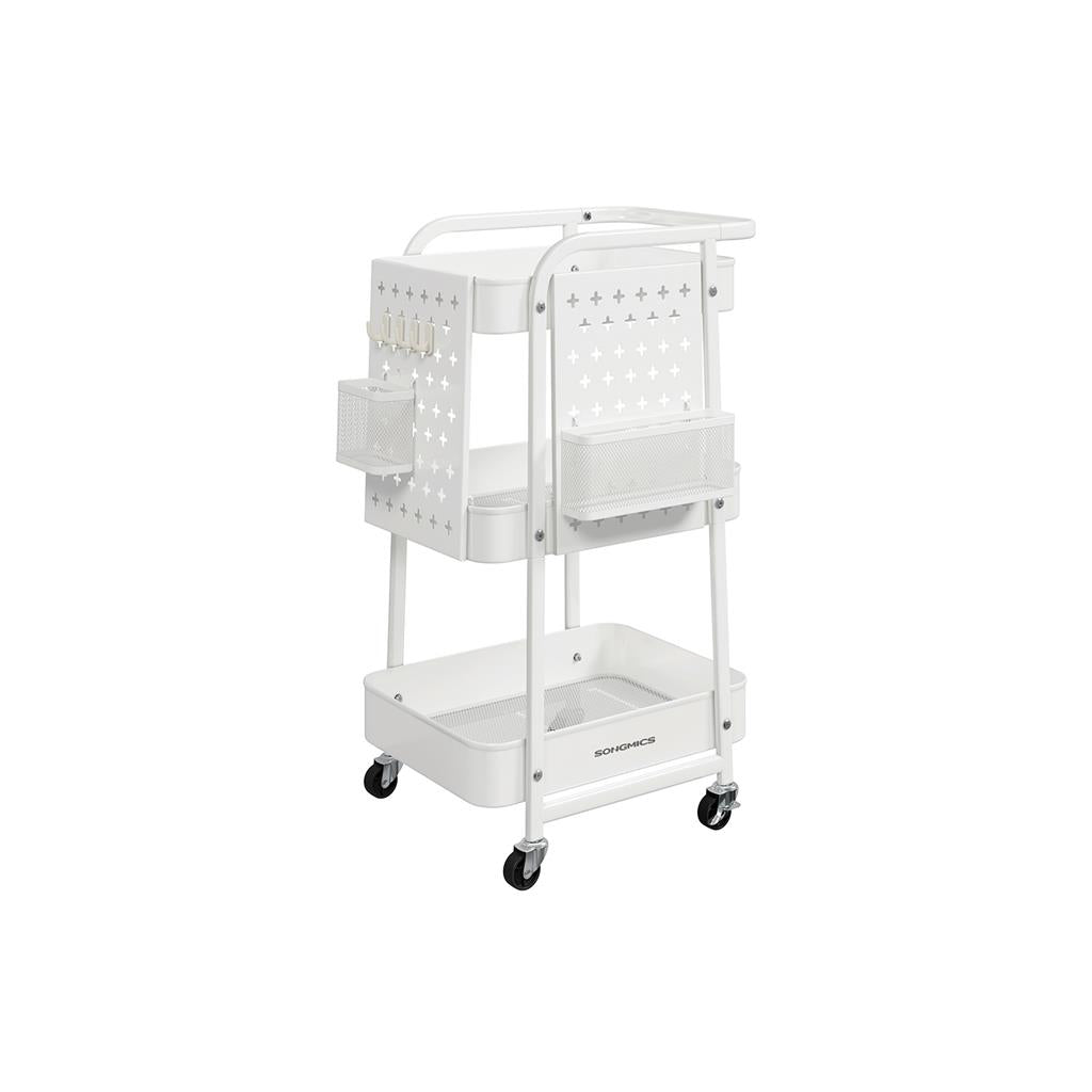 3-Tier Storage Cart with Pegboards