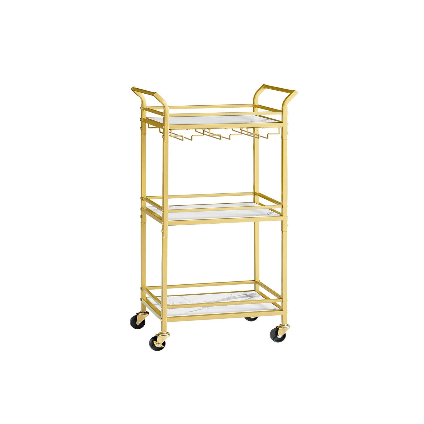 Small Bar Cart with 3-Tier Shelf
