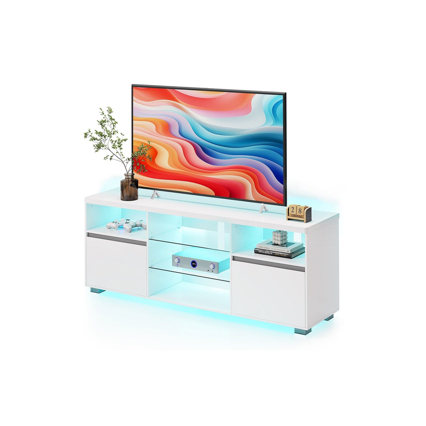 TV Stand with LED Lights 70 Inch