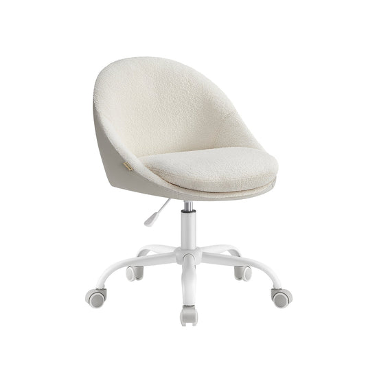 Swivel vanity chair with back and wheels