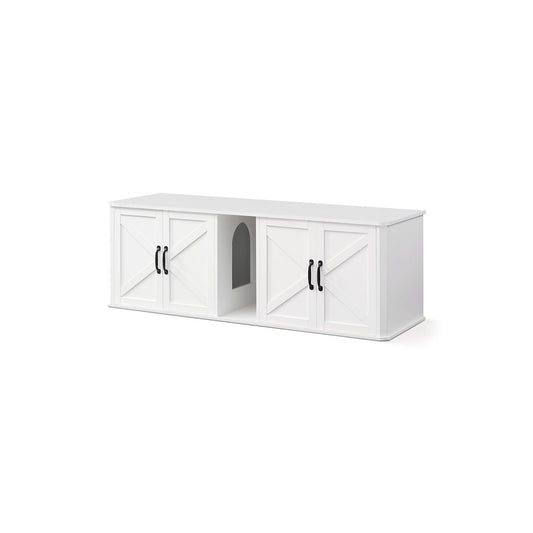 Double Cat Litter Box Enclosure for 2 Cats