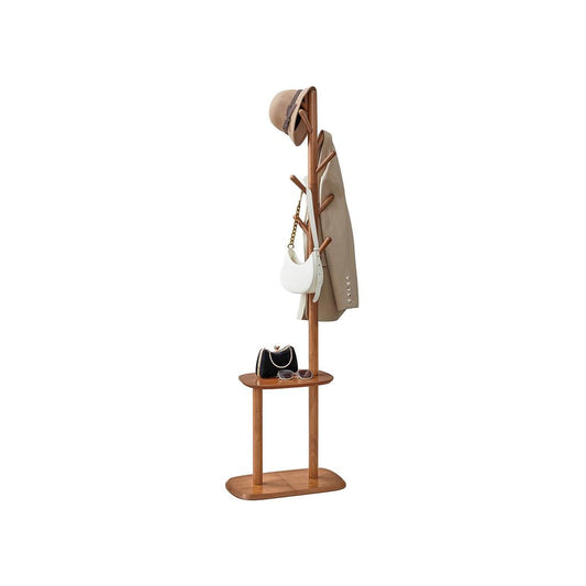 Coat Rack with 8 Hooks and Storage Shelf