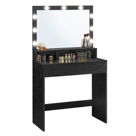 VASAGLE Vanity Desk with Mirror and Lights