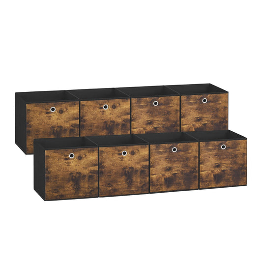SONGMICS Storage Cubes, Set of 8 Storage Bins, Foldable Fabric Storage Boxes, 10.2 x 10.2 x 11 Inches, Fit Cube Storage Unit, for Clothes, Bedroom, Living Room