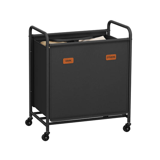 Laundry Hamper with Wheels and Labels